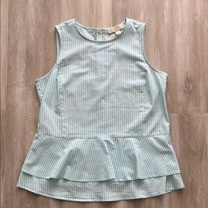 Michael Kors Striped Sleeveless Top - Light Blue